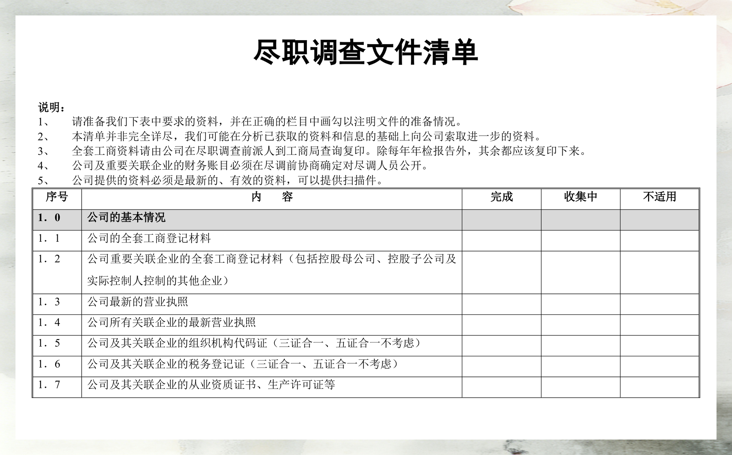 尽调清单模板定制(尽调资料清单如何提供)日照市 尽调清单模板定制(尽调资料清单如何提供)日照市